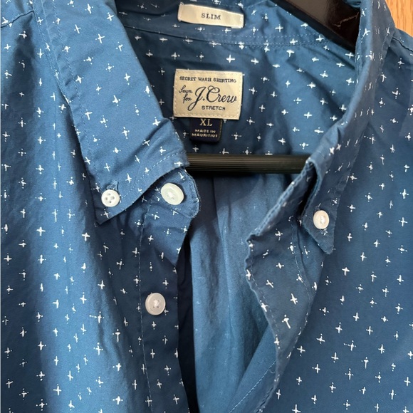 J. Crew Blue Pattern Button Down Shirt - Picture 2 of 4